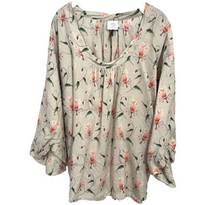 Anthropologie HD in Paris Floral Peasant Blouse Boho Cottagecore Sz 12 NWOT